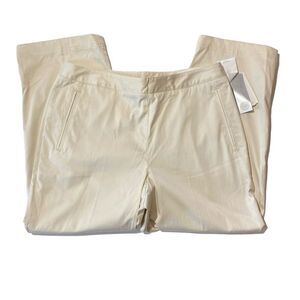 NWT lizgolf "Audra" Cropped Cotton Golf Pants In White Women's Size 10